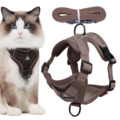 Katzengeschirr Mit Leine Ausbruchsicher, Verstellbar Katze Brustgeschirr Mit Reflektierend Streifen & Atmungsaktiv Netzgewebe, Katzengeschirr Mit Leine Set Für Katzen Kitten Hunde Katzengeschirr Mit Leine Ausbruchsicher, Verstellbar Katze Brustgeschirr Mit Reflektierend Streifen & Atmungsaktiv Netzgewebe, Katzengeschirr Mit Leine Set Für Katzen Kitten Hunde von Yonuaret