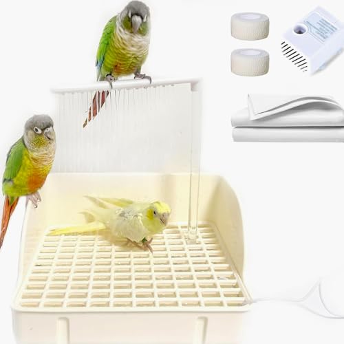 Yonuaret Automatisches Vogelbad,Automatische Vogel Badewanne Mit Pumpe Und Wasserzirkulation - Geräumiges Badebecken Für Papageien, Sittiche, Nymphensittiche, Finken Und Aras, Vogelkäfig Zubehör von Yonuaret