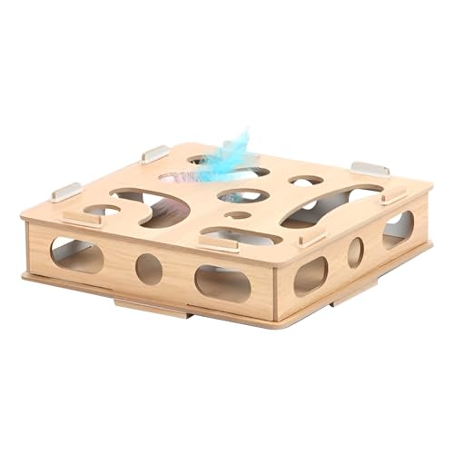 Yonuaret Holzkatze Spielzeug, Katzenpuzzlespielzeug,Hölzerne interaktive Spielzeugkasten Puzzle Katze Kratzer | Jagd Catch Mice Game Mental Pet Accessoires für Spiel & alle Rassen Yonuaret Holzkatze Spielzeug, Katzenpuzzlespielzeug,Hölzerne interaktive Spielzeugkasten Puzzle Katze Kratzer | Jagd Catch Mice Game Mental Pet Accessoires für Spiel & alle Rassen von Yonuaret