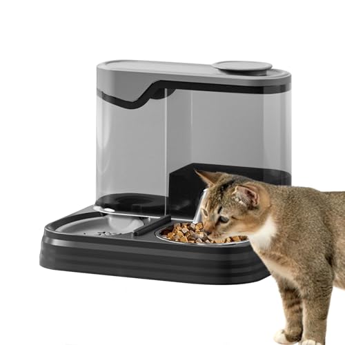 Yonuaret Katzenfutterautomat Mit Integriertem Wasserspender, Automatischer Trink- & Futterspender Für Hunde, Großvolumiger Fressnapf Für Wohnungskatzen Und Welpen Yonuaret Katzenfutterautomat Mit Integriertem Wasserspender, Automatischer Trink- & Futterspender Für Hunde, Großvolumiger Fressnapf Für Wohnungskatzen Und Welpen von Yonuaret