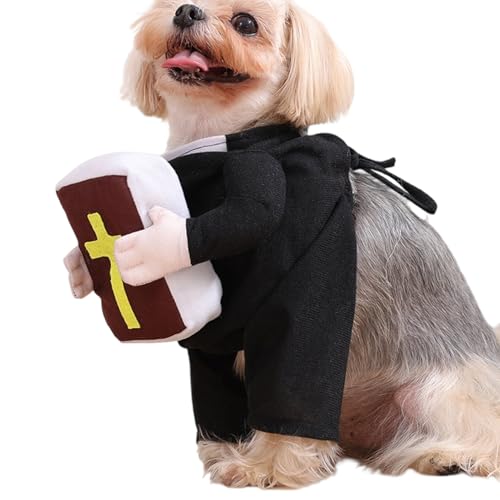 Yonuaret Lustige Hunde Kleidung | Priester Kostüm Niedliches Haustier Outfit | Verkleidung für Haustiere Halloween Feste Events Weihnachten Fotoshooting | Festliche Geburtstagsfeiern Yonuaret Lustige Hunde Kleidung | Priester Kostüm Niedliches Haustier Outfit | Verkleidung für Haustiere Halloween Feste Events Weihnachten Fotoshooting | Festliche Geburtstagsfeiern von Yonuaret