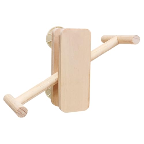 Yonuaret Vogelständer für Papageien – Multifunktionale Holzwippe für Vögel, kaufester Nymphensittich-Spielplatz zum Stehen, Spielen, Ausruhen und Unterhalten von Yonuaret