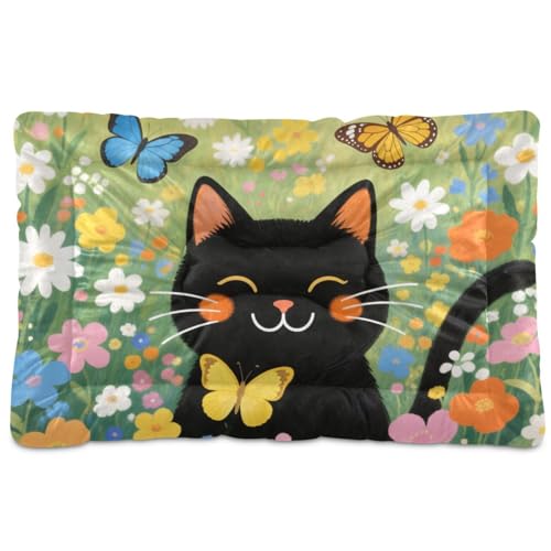 Art Ölgemälde Garten Katze waschbar Hund Schlafmatratze rutschfest weich bequem Katzenhütte Pad für mittelgroße und große Hunde 91,4 x 61 cm von Yoogain