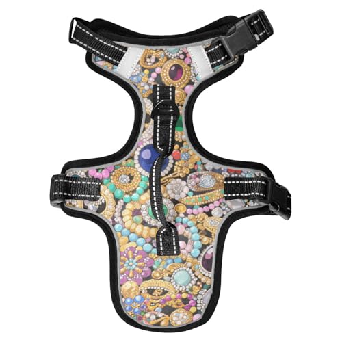 Bunte reflektierende Hundeweste mit Cartoon-Schmuck, Größe L, für Dingo-Nachtspaziergänge, Zubehör, Tierweste für Hunde, Chaleco para perro, Größe M von Yoogain