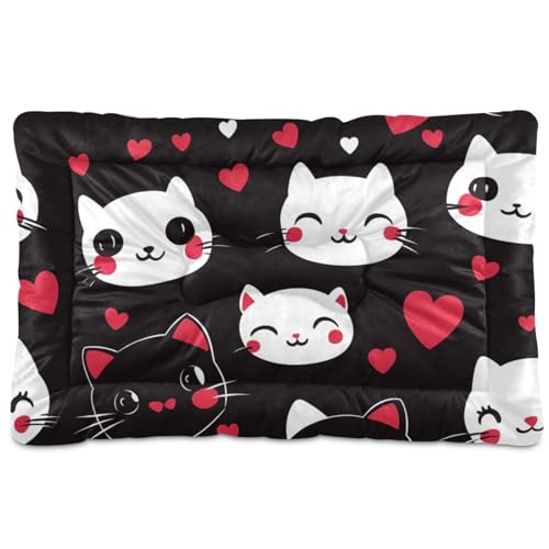Cat Anime waschbares Hunde- und Katzenbett, rutschfest, weich, bequem, Haustiermatte für große, mittelgroße und kleine Hunde, 91,4 x 61 cm von Yoogain