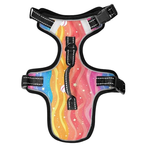 Chaleco para perro Katzengeschirr, bunt, Wellen, Sterne, Bälle, reflektierende Westen für Hunde bei Malinois, Nachtspaziergänge, wasserdicht, Größe M Chaleco para perro Katzengeschirr, bunt, Wellen, Sterne, Bälle, reflektierende Westen für Hunde bei Malinois, Nachtspaziergänge, wasserdicht, Größe M von Yoogain