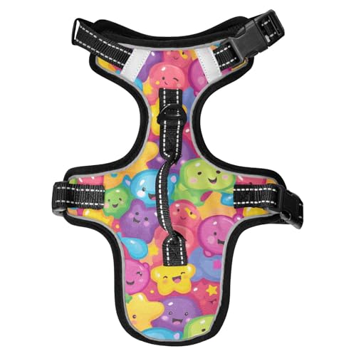 Chaleco para perro reflektierende Westen für Hunde mit niedlichem Cartoon-Motiv, bunte Blasen, für Mops, Hundetraining, dehnbare Hundewesten für große Hunde, Größe M von Yoogain