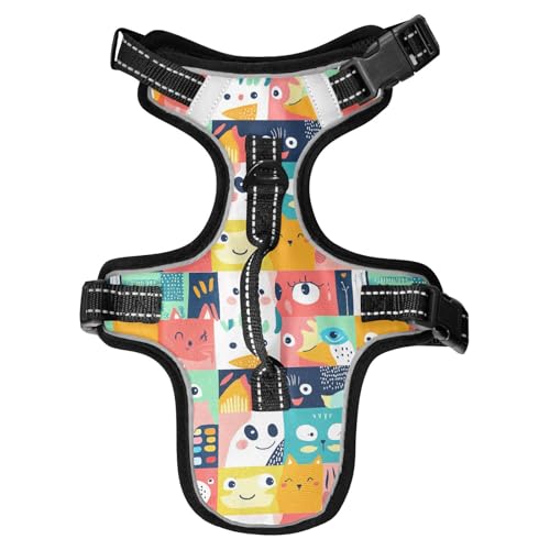Chalecos Para Perros Hundeweste mit Cartoon-Terrier, bunt, kariert, reflektierend, Größe M Chalecos Para Perros Hundeweste mit Cartoon-Terrier, bunt, kariert, reflektierend, Größe M von Yoogain