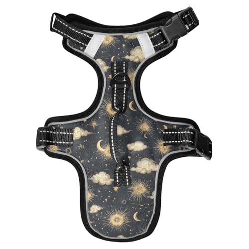 Chalecos Para Perros Reflektierende Hundeweste im Vintage-Stil, Motiv: Mondsonne, Retro, für Yorkie-Wandern, wasserdicht, für Spaziergänge bei Nacht, Größe M Chalecos Para Perros Reflektierende Hundeweste im Vintage-Stil, Motiv: Mondsonne, Retro, für Yorkie-Wandern, wasserdicht, für Spaziergänge bei Nacht, Größe M von Yoogain