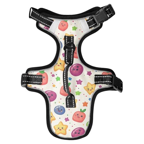 Chalecos para Perros Hundewesten mit niedlichen, bunten Früchten, reflektierend, personalisierbar für Kätzchen, Hundetraining, wasserdicht, Größe M von Yoogain