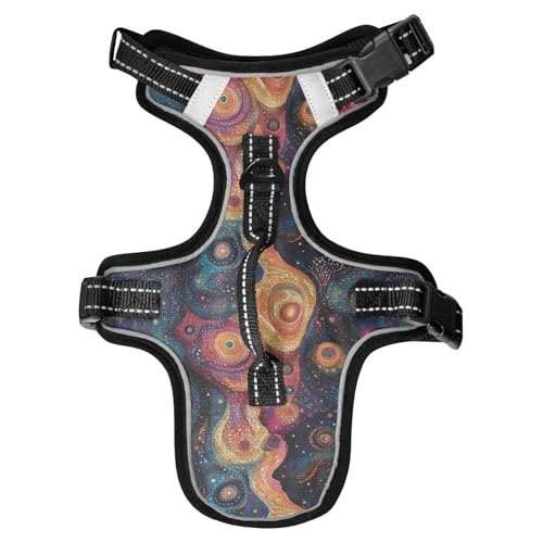 Chalecos para Perros Reflektierende Weste, bunt, abstrakt, kosmischer Staubplaneten, Weltraum, für Hunde, Wandern, Weste für Spaziergänge bei Nacht, Größe M von Yoogain