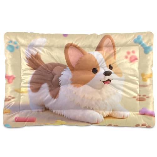 Chibi Animal Hunde- und Katzenbett, waschbar, weich, bequem, rutschfeste Unterseite, für mittelgroße und große Hunde, 91,4 x 61 cm von Yoogain