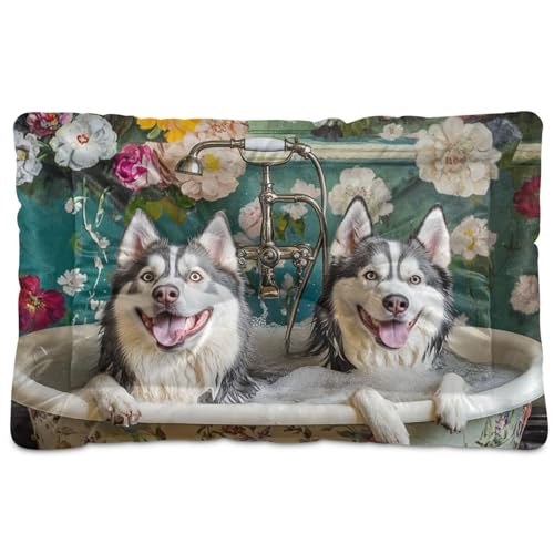 Chic Dogs Vintage-Badewanne, waschbar, Hunde- und Katzenbett, rutschfest, weich, bequem, für mittelgroße und große Hunde, 91,4 x 61 cm von Yoogain