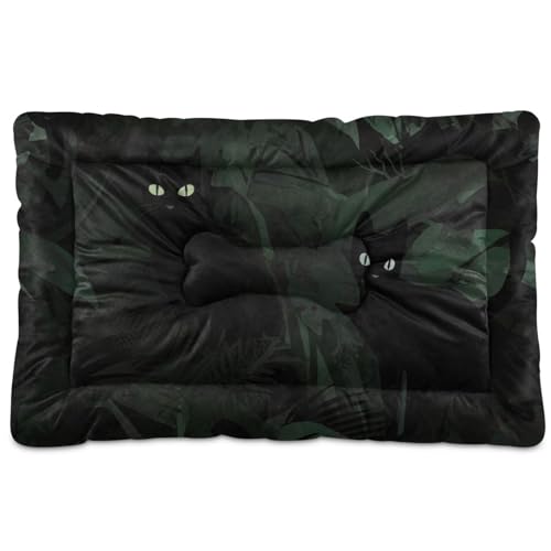 Gothic Darkness Hundebett, waschbar, weich, rutschfest, für mittelgroße und große Hunde, 91,4 x 61 cm, Schwarz von Yoogain