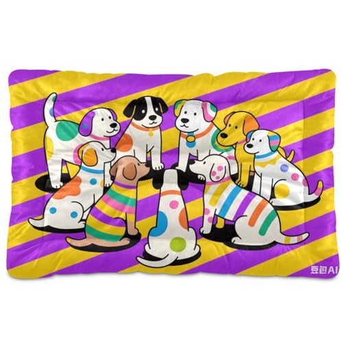 Happy Dogs Party waschbares Hunde- und Katzenbett, weich, rutschfest, für mittelgroße und große Hunde, 91,4 x 61 cm von Yoogain