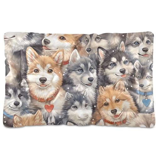 Haustier-Schlafmatte, waschbar, weich, bequem, rutschfeste Unterseite, für große, mittelgroße und kleine Hunde, 91,4 x 61 cm von Yoogain