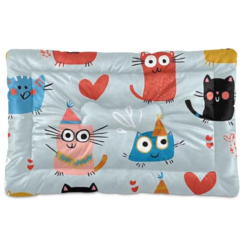 Haustier-Schlafmatte im Boho-Stil, bunt, Cartoon, waschbar, weich, rutschfest, für große, mittelgroße und kleine Hunde, 91,4 x 61 cm von Yoogain