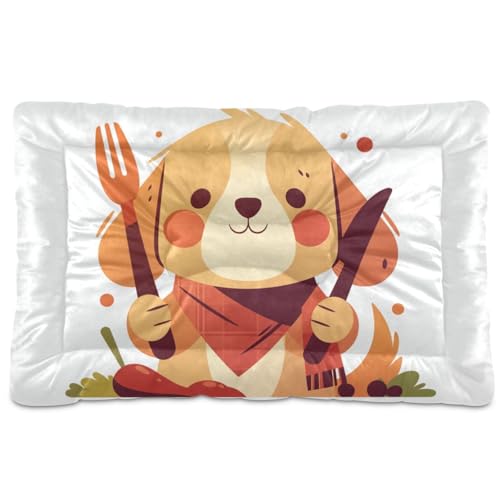 Haustier-Schlafmatte mit niedlichem Cartoon-Motiv, waschbar, weich, bequem, rutschfeste Unterseite, für mittelgroße und große Hunde, 91,4 x 61 cm von Yoogain