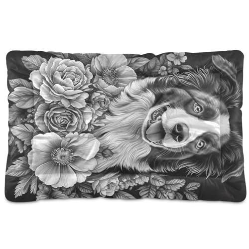 Haustier-Schlafmatte mit niedlichem Hundegesicht, waschbar, rutschfest, weich, bequem, für große, mittelgroße und kleine Hunde, 91,4 x 61 cm von Yoogain