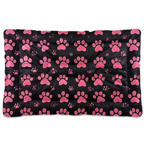Haustierbett, waschbar, weich, bequem, rutschfeste Unterseite, für große, mittelgroße und kleine Hunde, 91,4 x 61 cm, Rosa von Yoogain