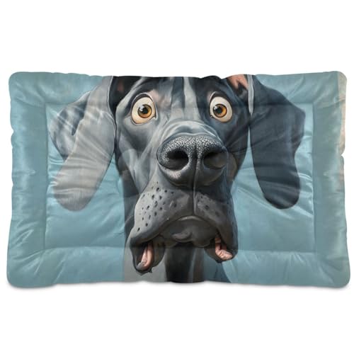 Haustiermatratze, Motiv: Deutsche Dogge, waschbar, weich, bequem, rutschfeste Unterseite, Haustiermatte für große, mittelgroße und kleine Hunde, 91,4 x 61 cm von Yoogain