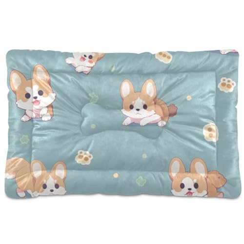 Haustiermatratze mit niedlichem Cartoon-Motiv, waschbar, weich, rutschfest, für große, mittelgroße und kleine Hunde, 91,4 x 61 cm von Yoogain