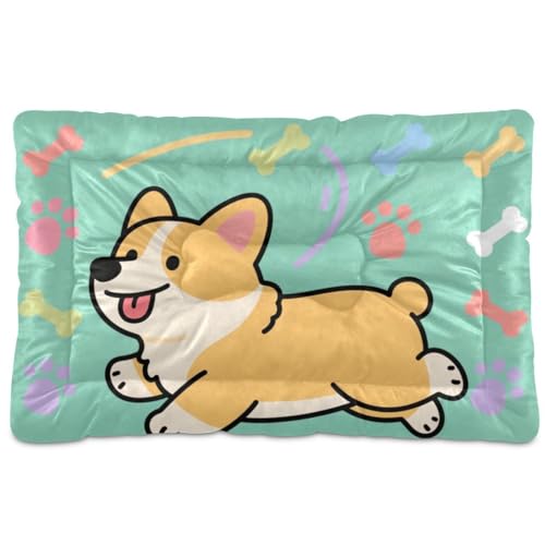 Haustiermatratze mit niedlichem Tier, waschbar, weich, rutschfest, für mittelgroße und große Hunde, 91,4 x 61 cm von Yoogain