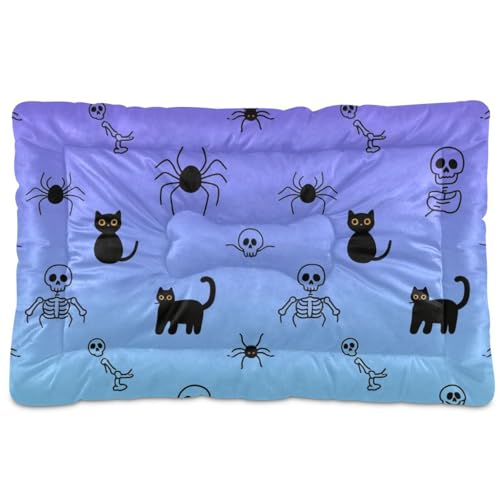 Hunde-/Katzenbett für Hunde, waschbar, weich, bequem, rutschfeste Unterseite, für große, mittelgroße und kleine Hunde, 91,4 x 61 cm, Schwarz von Yoogain