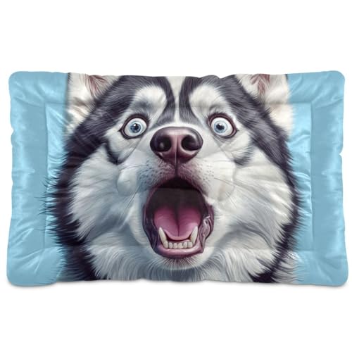 Hunde-Schlafmatratze, Motiv: Sibirische Husky, waschbar, weich, rutschfest, für mittelgroße und große Hunde, 91,4 x 61 cm von Yoogain