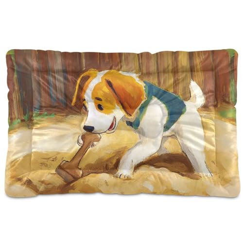 Hunde-Schlafmatte zum Graben nach Knochen, waschbar, weich, bequem, rutschfeste Unterseite, Hundekäfig-Matte für große, mittelgroße und kleine Hunde, 91,4 x 61 cm von Yoogain