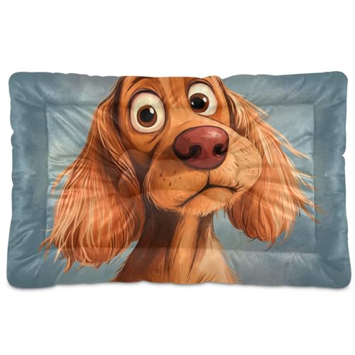 Hunde- und Katzenbett, Motiv: Cocker Spaniel, waschbar, weich, bequem, rutschfeste Unterseite, Haustierbett für mittelgroße und große Hunde, 91,4 x 61 cm von Yoogain