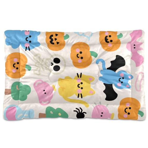Hunde- und Katzenbett für mittelgroße und große Hunde, waschbar, weich, bequem, rutschfeste Unterseite, für mittelgroße und große Hunde, 91,4 x 61 cm, Orange von Yoogain