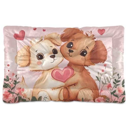 Hunde- und Katzenbett in Herzform, waschbar, rutschfest, weich, bequem, für große, mittelgroße und kleine Hunde, 91,4 x 61 cm von Yoogain