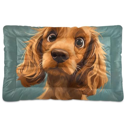Hundebett, Motiv: Cocker Spaniel, waschbar, weich, rutschfest, für große, mittelgroße und kleine Hunde, 91,4 x 61 cm von Yoogain