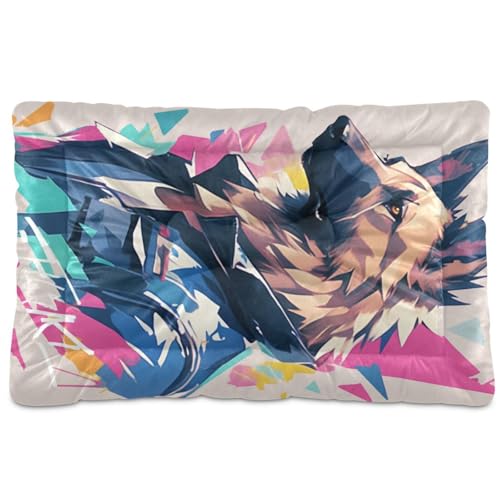 Hundebett, Motiv: Deutscher Schäferhund, Graffiti-Stil, waschbar, rutschfest, weich, bequem, für mittelgroße und große Hunde, 91,4 x 61 cm von Yoogain