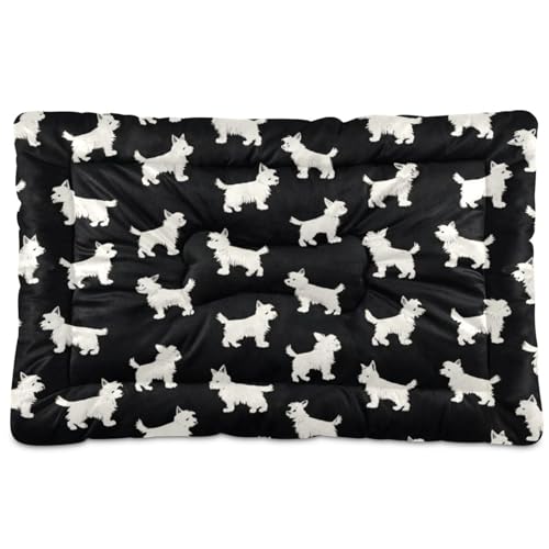 Hundebett, waschbar, rutschfest, weich, bequem, für mittelgroße und große Hunde, 91,4 x 61 cm, Weiß von Yoogain