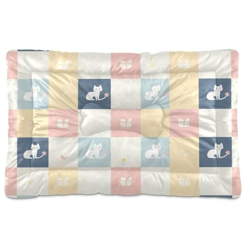 Hundebett, waschbar, weich, bequem, rutschfeste Unterseite, für mittelgroße und große Hunde, 91,4 x 61 cm, Pastellfarben von Yoogain
