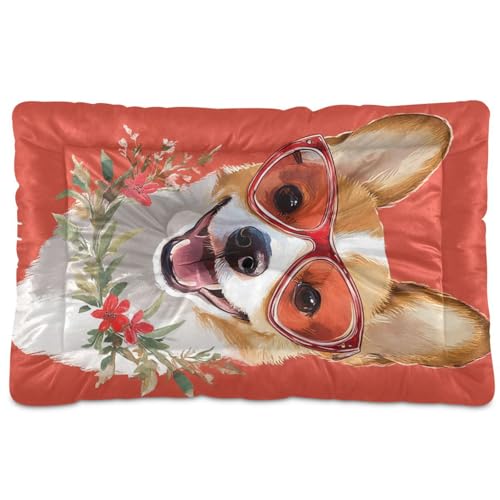 Hundebett, waschbar, weich, rutschfest, für große, mittelgroße und kleine Hunde, 91,4 x 61 cm von Yoogain