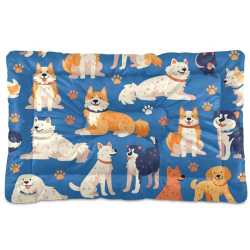 Hundebett, waschbar, weich, rutschfest, für mittelgroße und große Hunde, 91,4 x 61 cm, Blau von Yoogain