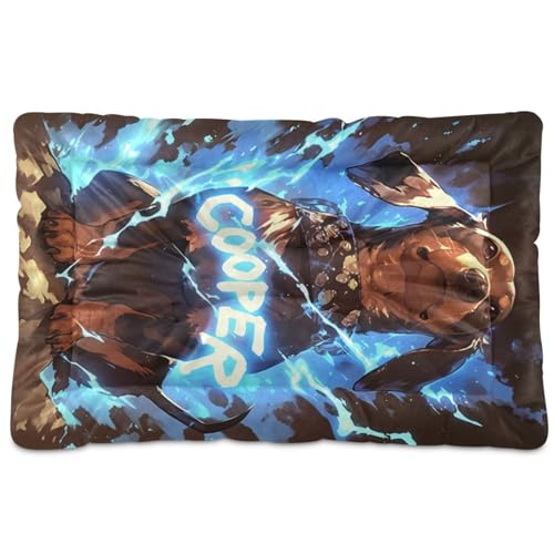 Hundebett-Matte für mittelgroße und große Hunde, waschbar, weich, bequem, rutschfeste Unterseite, 91,4 x 61 cm, Braun von Yoogain