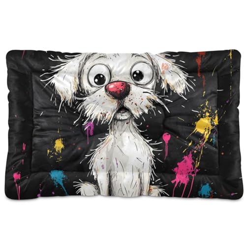 Hundebett-Matte mit Cartoon-Motiv, waschbar, weich, rutschfest, für große, mittelgroße und kleine Hunde, 91,4 x 61 cm von Yoogain