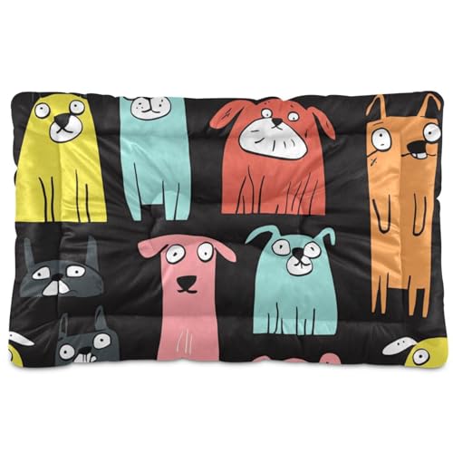 Hundebettunterlage mit Cartoon-Motiv, waschbar, weich, rutschfest, für mittelgroße und große Hunde, 91,4 x 61 cm von Yoogain