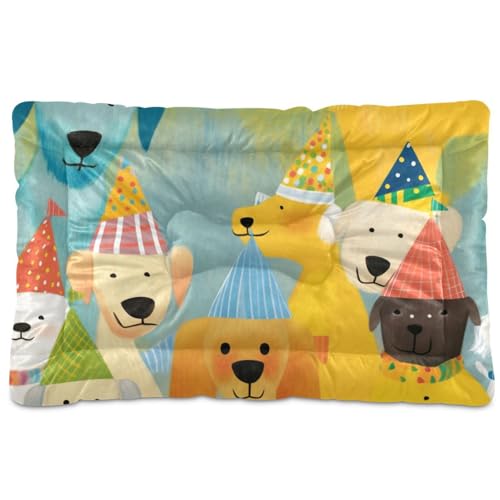 Hundeschlafmatratze für Hunde, Familienparty, Cartoon, niedlich, waschbar, weich, bequem, rutschfeste Unterseite, für große, mittelgroße und kleine Hunde, 91,4 x 61 cm von Yoogain