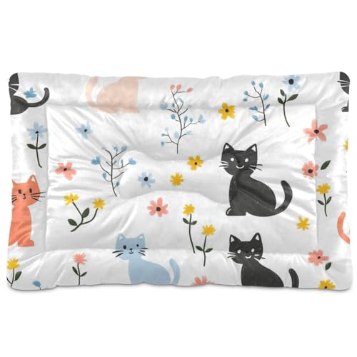 Hundeschlafmatratze mit Cartoon-Motiv, waschbar, rutschfest, weich, bequem, Haustierbett für große, mittelgroße und kleine Hunde, 91,4 x 61 cm, Weiß von Yoogain