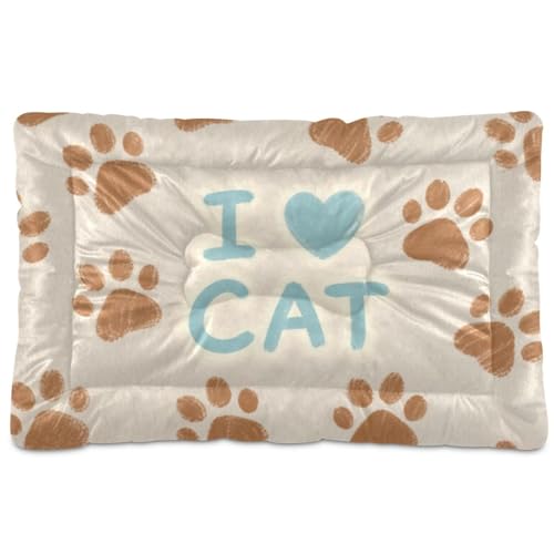 I Love Cats Hunde- und Katzenbett, waschbar, weich, rutschfest, für mittelgroße und große Hunde, 91,4 x 61 cm von Yoogain