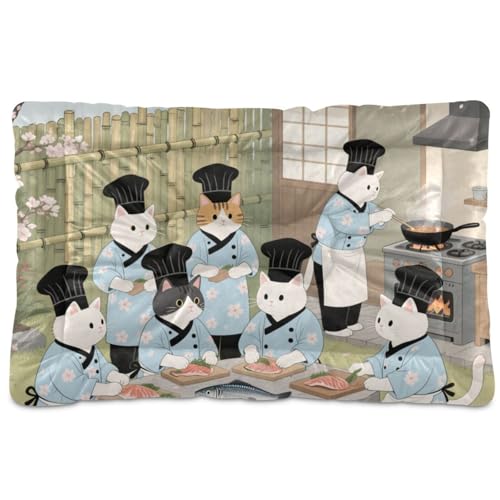 Japanische Hundehütte, waschbar, rutschfest, weich, bequem, für mittelgroße und große Hunde, 91,4 x 61 cm von Yoogain