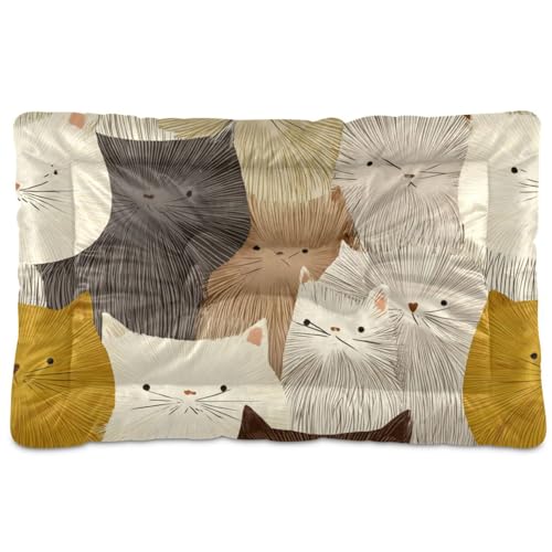 Light Color Lines Katzenbett, niedlich, waschbar, rutschfest, weich, bequem, für mittelgroße und große Hunde, 91,4 x 61 cm von Yoogain