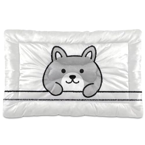 Minimalistische Schlafmatte für Hunde, waschbar, rutschfest, weich, bequem, für große Jumbo, mittelgroße und kleine Hunde, 91,4 x 61 cm, Weiß von Yoogain