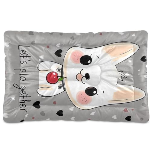 Niedliches Hunde- und Katzenbett, waschbar, weich, bequem, rutschfeste Unterseite, für mittelgroße und große Hunde, 91,4 x 61 cm von Yoogain