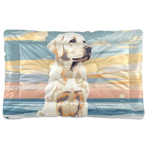 Ocean Beach Hunde-Schlafmatratze, waschbar, weich, rutschfest, für große, mittelgroße und kleine Hunde, 91,4 x 61 cm, Pastellfarben von Yoogain